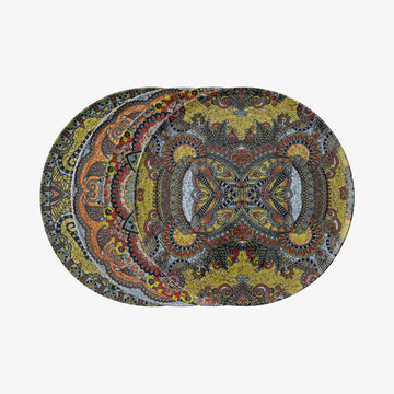 Set 4 Pizza plate 32, Mandala