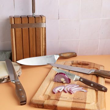 ROC Knivblok m. 5 knive akacie