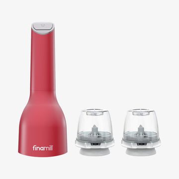 Finamill krydderikværn, rød, genopladelig