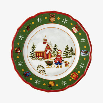 Plate 22cm, H. Wintertime Green, Happy Wintertime