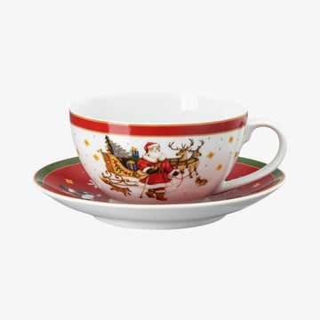 Jumbo cup & saucer, Happy Wintertime