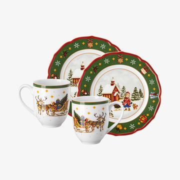 Set 4 Pcs., H. Wintertime Green, Happy Wintertime