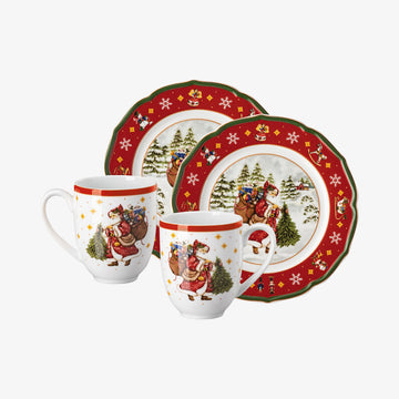Set 4 Pcs., H. Wintertime Red, Happy Wintertime