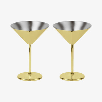Set 2 Marti/Cockt, Edelstahl/PVD Gold