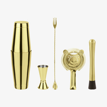 Set5t. Cockt.Boston, Edelstahl/PVD Gold