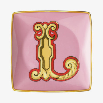 Bowl 12cm sq. flat, Holiday Alphabet L, Versace