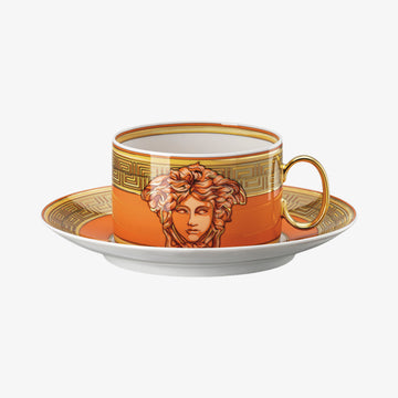 Cup/Saucer 4 low, Orange Coin, Medusa Amplified