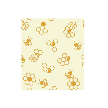 Bivoksindpakning med bi print 1 ark 25 x 28 cm