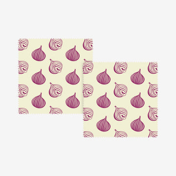 Bivoksindpakning med løgprint sæt 2 stk