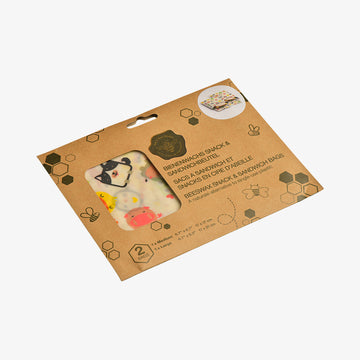 Bivoksindpakning til sandwich med børneprint 2 stk