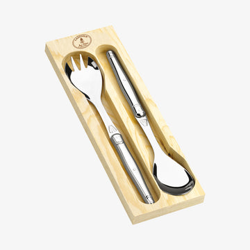 Laguiole salatbestik i stål med lukket træ-æske