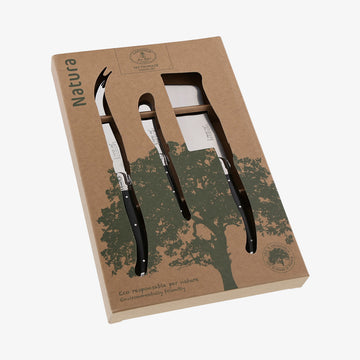 Ostesæt sort biomateriale 3stk Laguiole