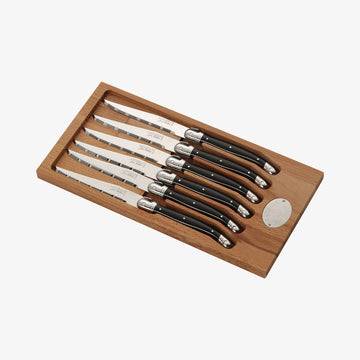 Laguiole knive med sort håndtag 6 stk