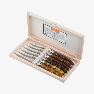 Knive akryl mix 2,5mm, 6stk Laguiole