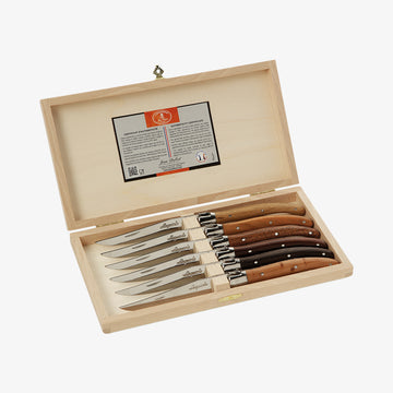 Knive træ mix 2,5mm, 6stk Laguiole