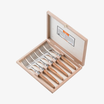 Gafler oliventræ 2mm, 6stk Laguiole