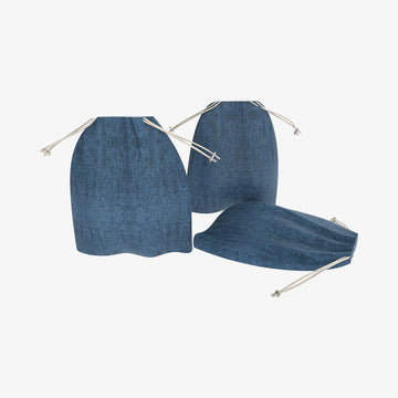 Pose til frugt og grønt m vinterprint sæt 3 stk