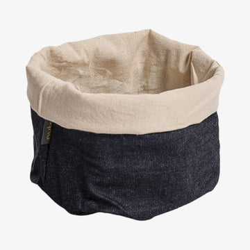 Pose til brød med denimprint medium