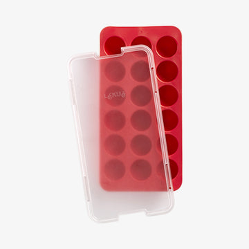 Isterningeform Runde rød m/låg