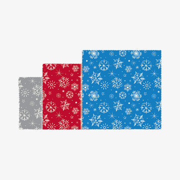 Bivoksindpakning med vinterprint sæt 3 stk