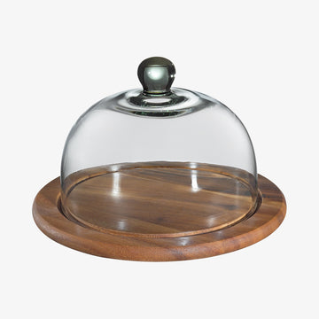 Osteklokke i glas og træ