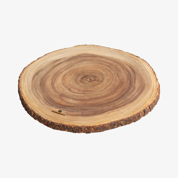 Serveringsbræt i akacietræ rundt stor