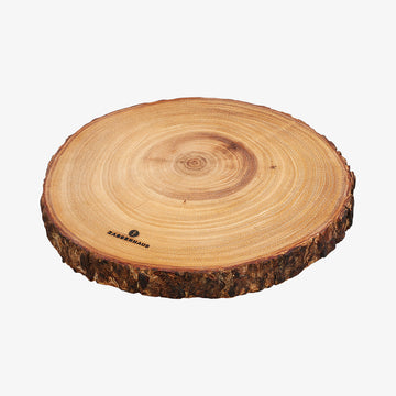 Serveringsbræt i akacietræ rundt lille